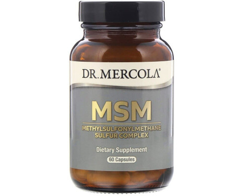 МСМ с органической серой, MSM Sulfur, Dr. Mercola, комплекс, 60 капсул