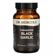 Чёрный чеснок, Black Garlic, Dr. Mercola, ферментированный, 60 капсул