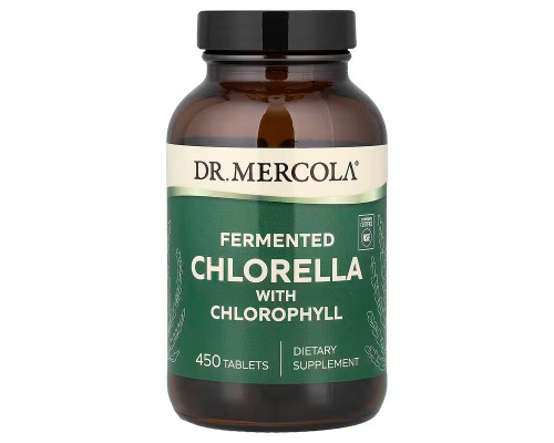 Хлорелла с хлорофиллом, Chlorella, Dr. Mercola, ферментированная, 450 таблеток