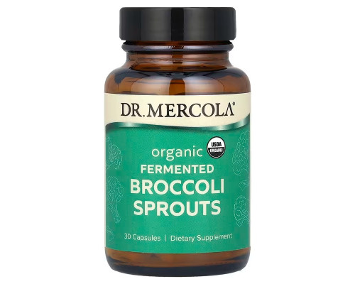 Брокколі ферментована, Broccoli Sprouts, Dr. Mercola, органічні паростки, 30 капсул