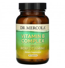 Витамины группы В с бенфотиамином, Vitamin B Complex, Dr. Mercola, 60 капсул