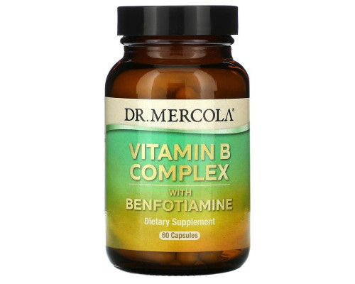 Витамины группы В с бенфотиамином, Vitamin B Complex, Dr. Mercola, 60 капсул