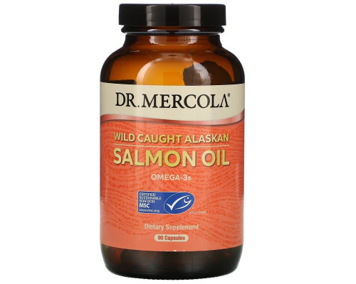 Аляскинский рыбий жир, Salmon Oil, Dr. Mercola, из лосося, 90 капсул