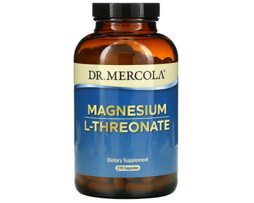 Магний L-треонат, Magnesium L-Threonate, Dr. Mercola, 270 капсул