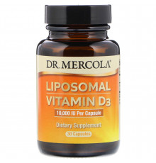 Витамин D3 липосомальный, Liposomal Vitamin D3, Dr. Mercola, 10 000 МЕ, 30 капсул