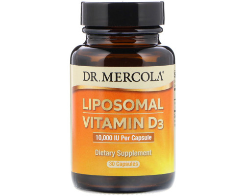 Витамин D3 липосомальный, Liposomal Vitamin D3, Dr. Mercola, 10 000 МЕ, 30 капсул