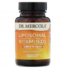 Витамин D3 липосомальный, Liposomal Vitamin D3, Dr. Mercola, 250 мкг (10 000 МЕ), 90 капсул