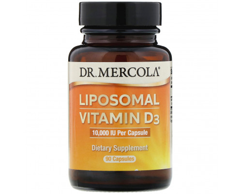 Витамин D3 липосомальный, Liposomal Vitamin D3, Dr. Mercola, 250 мкг (10 000 МЕ), 90 капсул