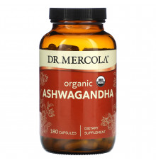 Ашваганда, Ashwagandha, Dr. Mercola, органическая, 180 капсул