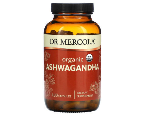 Ашваганда, Ashwagandha, Dr. Mercola, органическая, 180 капсул
