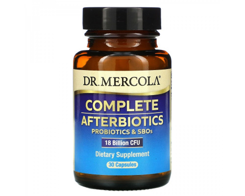 Пробиотическая формула, Complete Afterbiotics, Dr. Mercola, 18 млрд КОЕ, 30 капсул