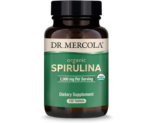 Спирулина, Spirulina, Dr. Mercola, 2000 мг, 120 таблеток