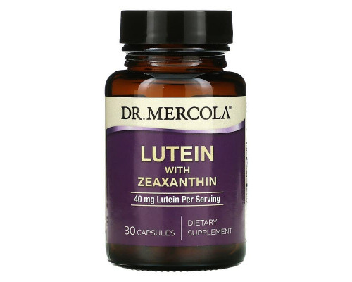 Лютеин с зеаксантином, Lutein with Zeaxanthin, Dr. Mercola, 40 мг, 30 капсул