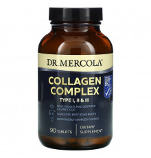 Коллаген типа I, II и III, Collagen Complex, Dr. Mercola, комплекс, 90 таблеток
