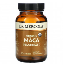 Мака желатинизированная, Maca Gelatinized, Dr. Mercola, органическая, 60 капсул
