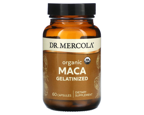 Мака желатинизированная, Maca Gelatinized, Dr. Mercola, органическая, 60 капсул