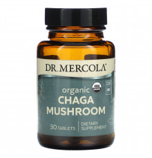 Гриб Чага, Chaga Mushroom, Dr. Mercola, органический, 30 таблеток