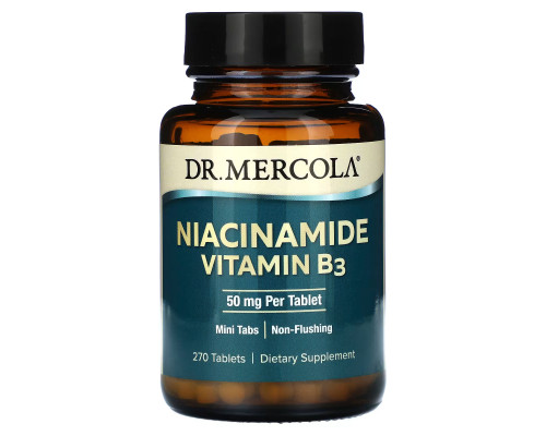Ниацинамид (витамин B3), Niacinamide Vitamin B3, Dr. Mercola, 50 мг, 270 таблеток