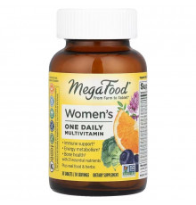 Мультивитамины и минералы для женщин, Women’s One Daily, Mega Food, по 1 в день, 30 таблеток