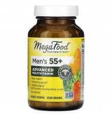 Витамины для мужчин, Multivitamin & Mineral, Mega Food, без железа, 55+, 60 таблеток