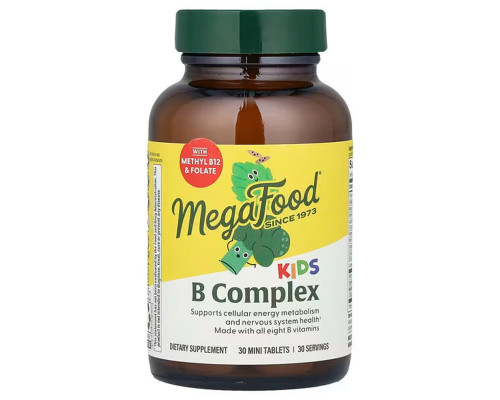 Витамин В, комплекс для детей, Kid's B Complex, MegaFood, 30 таблеток