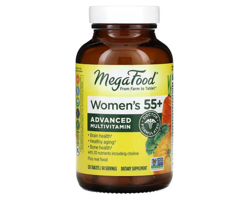Мультивитамины для женщин 55+, Multi for Women, MegaFood, 120 таблеток