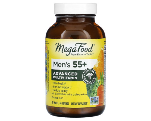 Витамины для мужчин 55 +, Multi for Men 55+, Mega Food, 120 таблеток