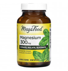 Магний, Magnesium, MegaFood, 300 мг, 60 капсул
