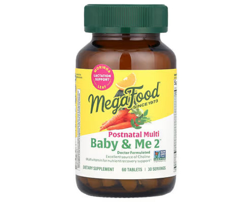 Мультивитамины для женщин после родов, Baby & Me 2, MegaFood, 60 таблеток
