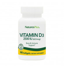 Витамин D3, Vitamin D3, Nature's Plus, 2500 МЕ, 90 гелевых капсул