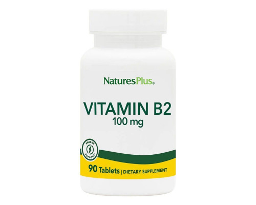Рибофлавин, Витамин B-2, Vitamin B-2, Nature's Plus, 100 мг, 90 таблеток