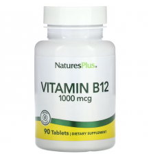 Витамин В-12, Vitamin B-12, Nature's Plus, 1000 мкг, 90 таблеток