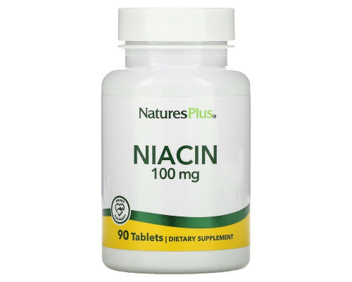 Ниацин, Niacin, Nature's Plus, 100 мг, 90 таблеток