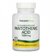 Пантотеновая кислота (Pantothenic Acid), Nature's Plus, 1000 мг, 60 таблеток