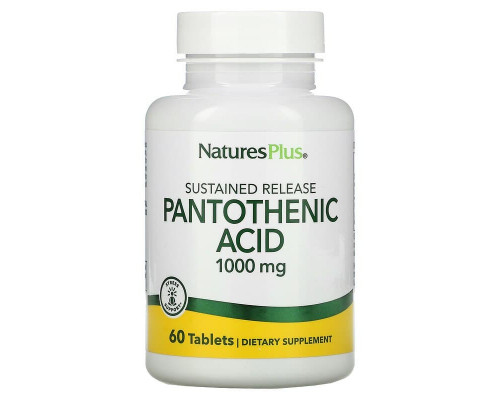 Пантотеновая кислота (Pantothenic Acid), Nature's Plus, 1000 мг, 60 таблеток