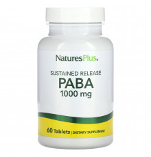 ПАБК, PABA, NaturesPlus, замедленного высвобождения, 1000 мг, 60 таблеток