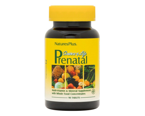Мультивитамины для беременных, Source of Life Prenatal, Nature's Plus, 90 таблеток