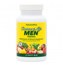 Мультивитамины для мужчин, Multi-Vitamin and Mineral, Nature's Supplement, Source of Life Men, без железа, 60 таблеток