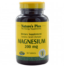 Магний, Magnesium, Nature's Plus, 200 мг, 90 таблеток