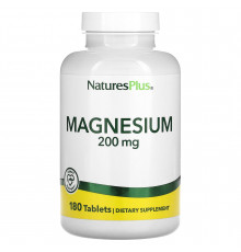 Магний, Magnesium, Nature's Plus, 200 мг, 180 таблеток