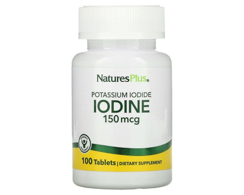 Йод (йодид калия), Potassium Iodide, Nature's Plus, 150 мкг, 100 таблеток