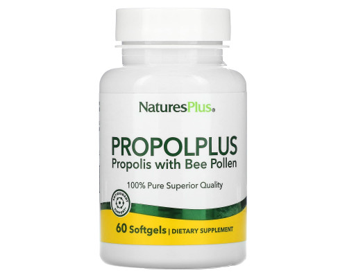 Прополис, Propolis w/Bee Pollen, Nature's Plus, пчелиная пыльца, 60 капсул