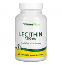 Лецитин, Lecithin, Nature's Plus, 1200 мг, 90 капсул