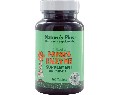 Ферменты папайи, Papaya Enzyme, Nature's Plus, 360 жевательных таблеток