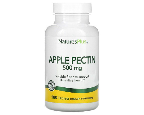 Яблочный пектин, Apple Pectin, Nature's Plus, 500 мг, 180 таблеток
