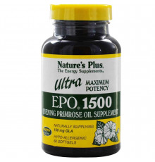 Масло вечерней примулы (Ultra EPO 1500), Nature's Plus, максимальная мощность, 60 капсул