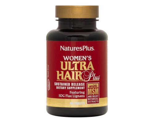 Витамины для волос для женщин, Women’s Ultra Hair Plus, Nature's Plus, 60 таблеток с замедленным высвобождением