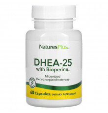ДГЭА-25 с биоперином, DHEA-25 With Bioperine, Nature's Plus, 60 вегетарианских капсул