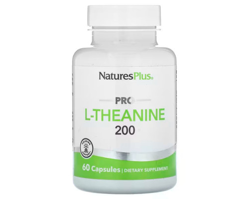 L-теанин Про 200, Pro L-Theanine, Nature's Plus, 200 мг, 60 капсул