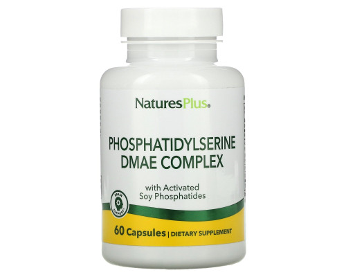 Фосфатидилсерин и ДМАЭ, Phosphatidylserine DMAE, Nature's Plus, комплекс, 60 капсул